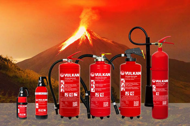 Verkauf von Feuerlöschern der Firma Vulkan und Warnmeldern